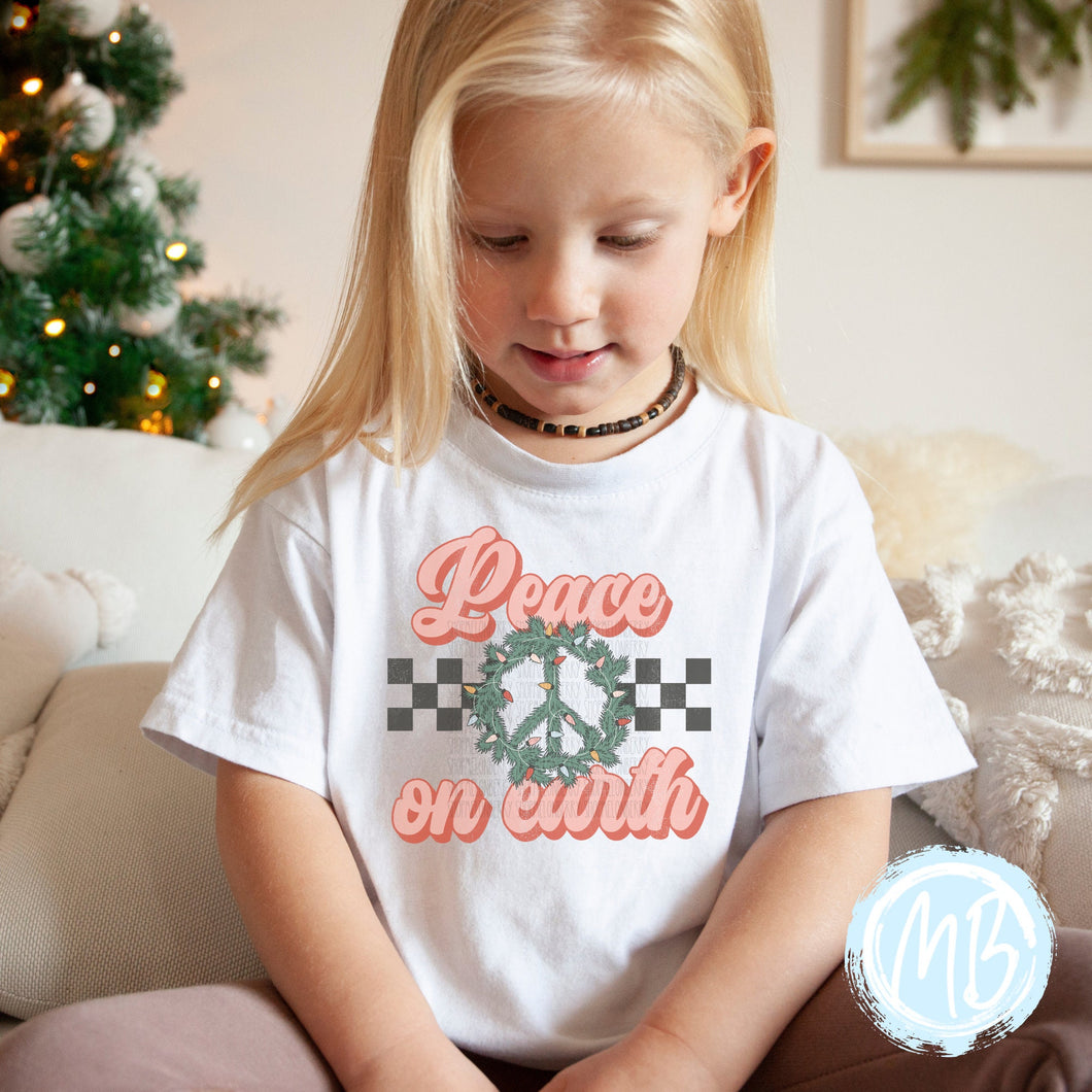Peace on Earth Tee | Christmas | Toddler | Baby | Girl | Santa |
