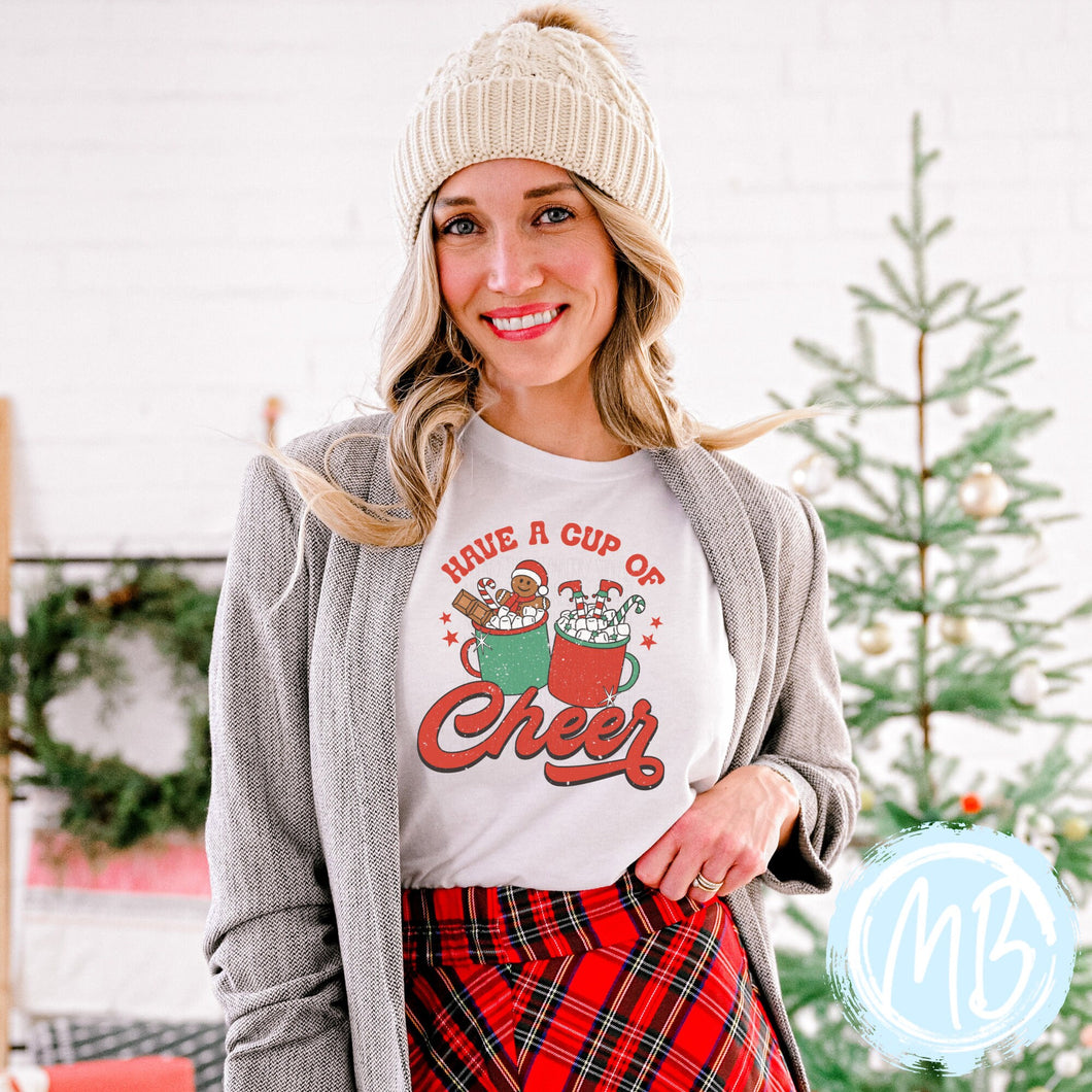 Cup of Cheer Tee | Women | Christmas | Santa | Adult |
