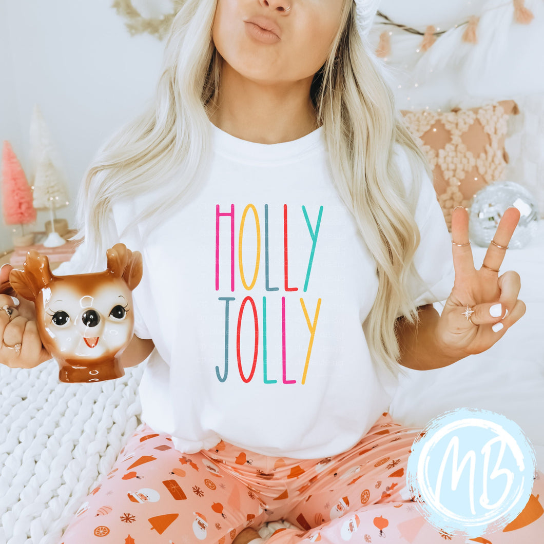 Holly Jolly Colorful Sweatshirt | Women | Christmas | Santa |