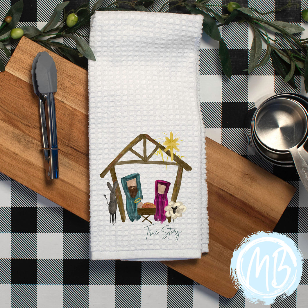 True Story Tea Towel | Christmas Décor | Kitchen Towel | Hand Towel | Santa |