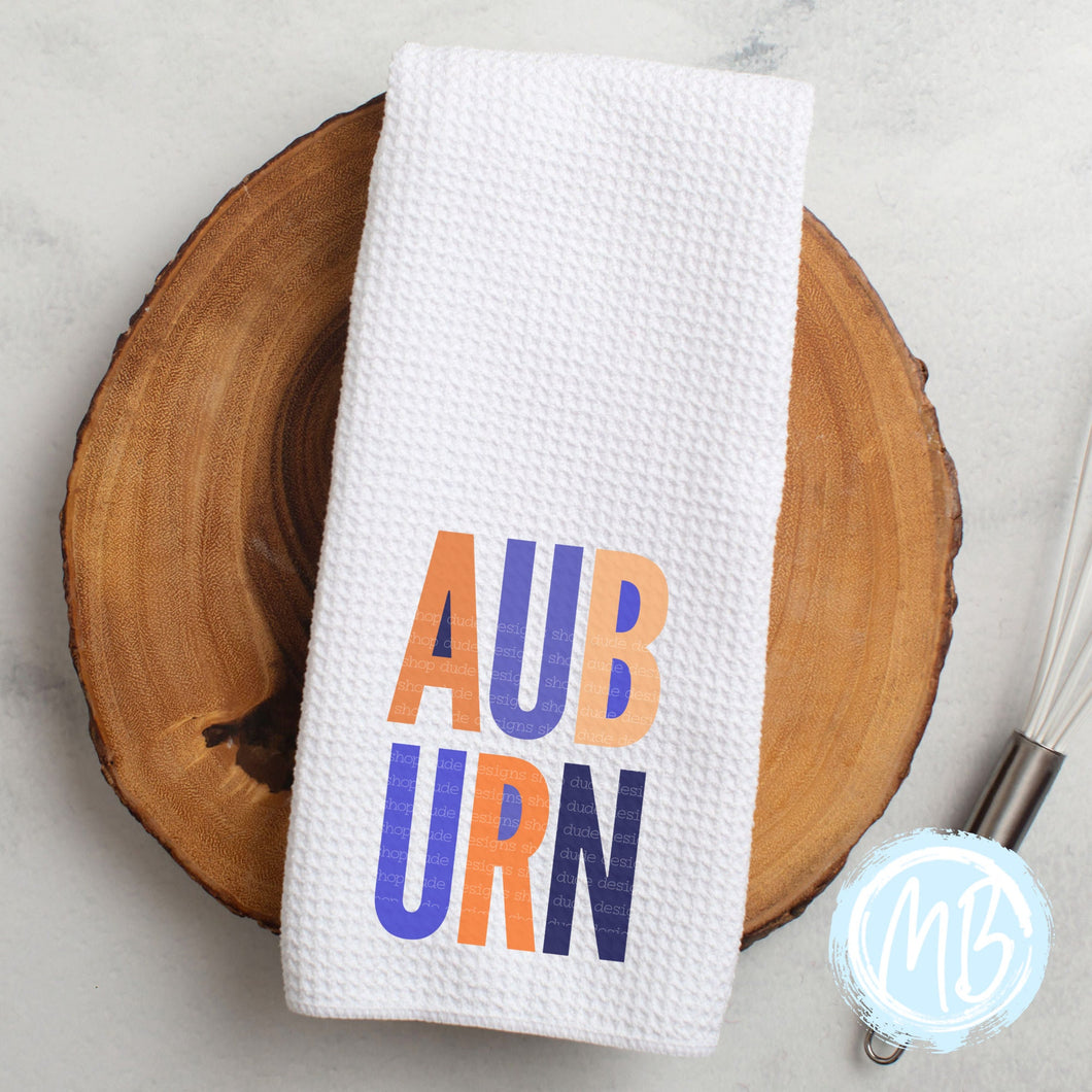 Auburn Block Tea Towel | Fall Décor | Kitchen Towel | Hand Towel | Football |