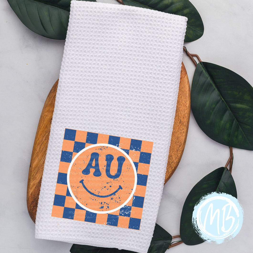 AU Retro Smiley Tea Towel | Fall Décor | Kitchen Towel | Hand Towel | Football |