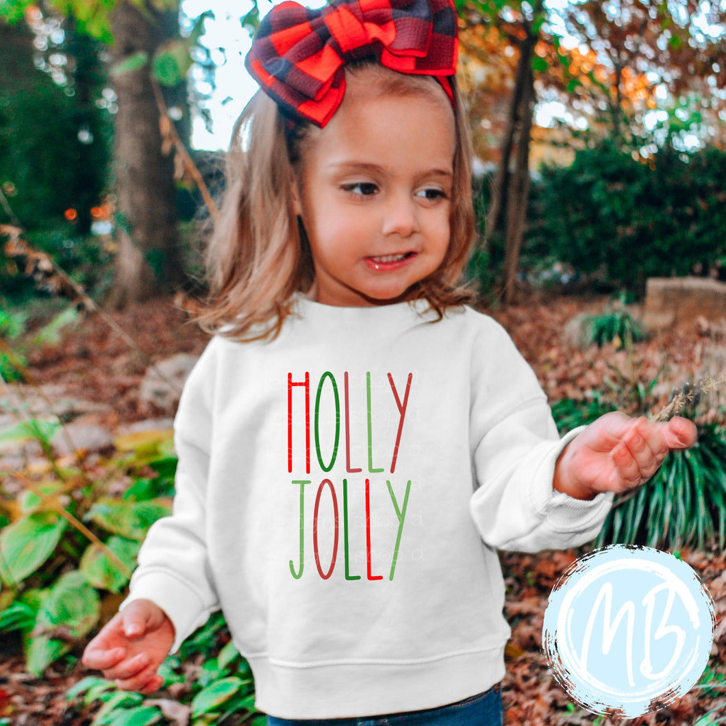 Holly Jolly Sweatshirt | Christmas | Toddler | Baby | Girl | Santa |
