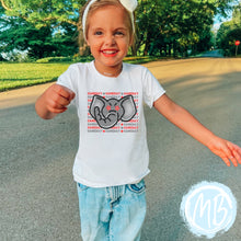 Load image into Gallery viewer, Elephant Gameday Tee | Fall | Toddler | Baby | Girl | School Spirit | Football |
