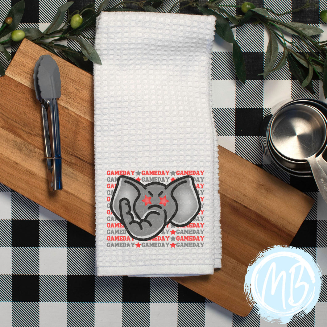 Elephant Gameday Tea Towel | Fall Décor | Kitchen Towel | Hand Towel | Football |
