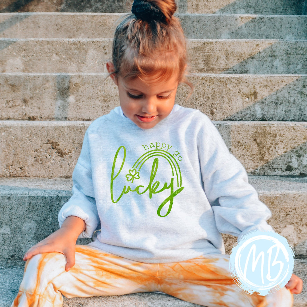 Happy Go Lucky Sweatshirt | Spring | Toddler | Baby | Girl | St. Patrick's Day |