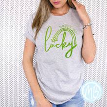 Load image into Gallery viewer, Happy Go Lucky Tee | Women&#39;s Tee | Short Sleeve | St. Patrick&#39;s Day | Spring |
