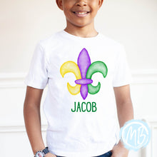 Load image into Gallery viewer, Mardi Fleur de Lis Toddler &amp; Youth Tee
