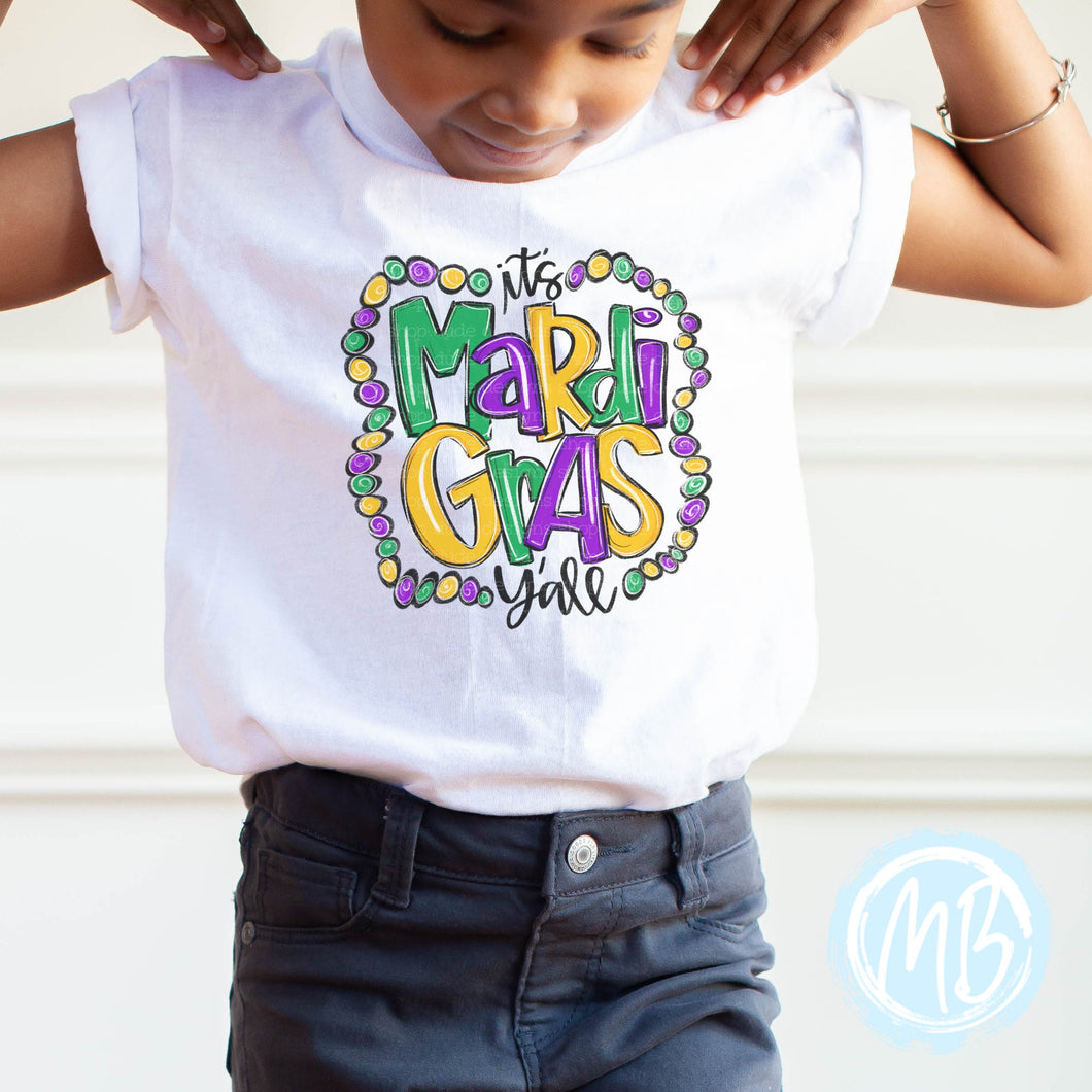 Mardi Gras Y'all Toddler & Youth Tee