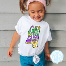 Load image into Gallery viewer, Mississippi Mardi Tee | Toddler | Baby | Girl | Mardi Gras | Youth | Spring |
