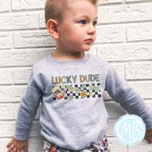Load image into Gallery viewer, Lucky Dude Sweatshirt | Spring | Toddler | Baby | Boy | St. Patrick&#39;s Day |
