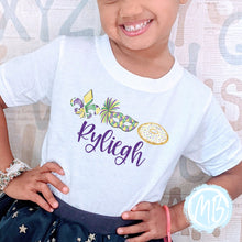 Load image into Gallery viewer, Mardi Trio Tee | Toddler | Baby | Girl | Mardi Gras | Youth | Spring |
