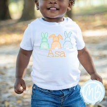 Load image into Gallery viewer, Blue Bunny Trio Tee | Spring | Toddler | Baby | Boy | Easter |
