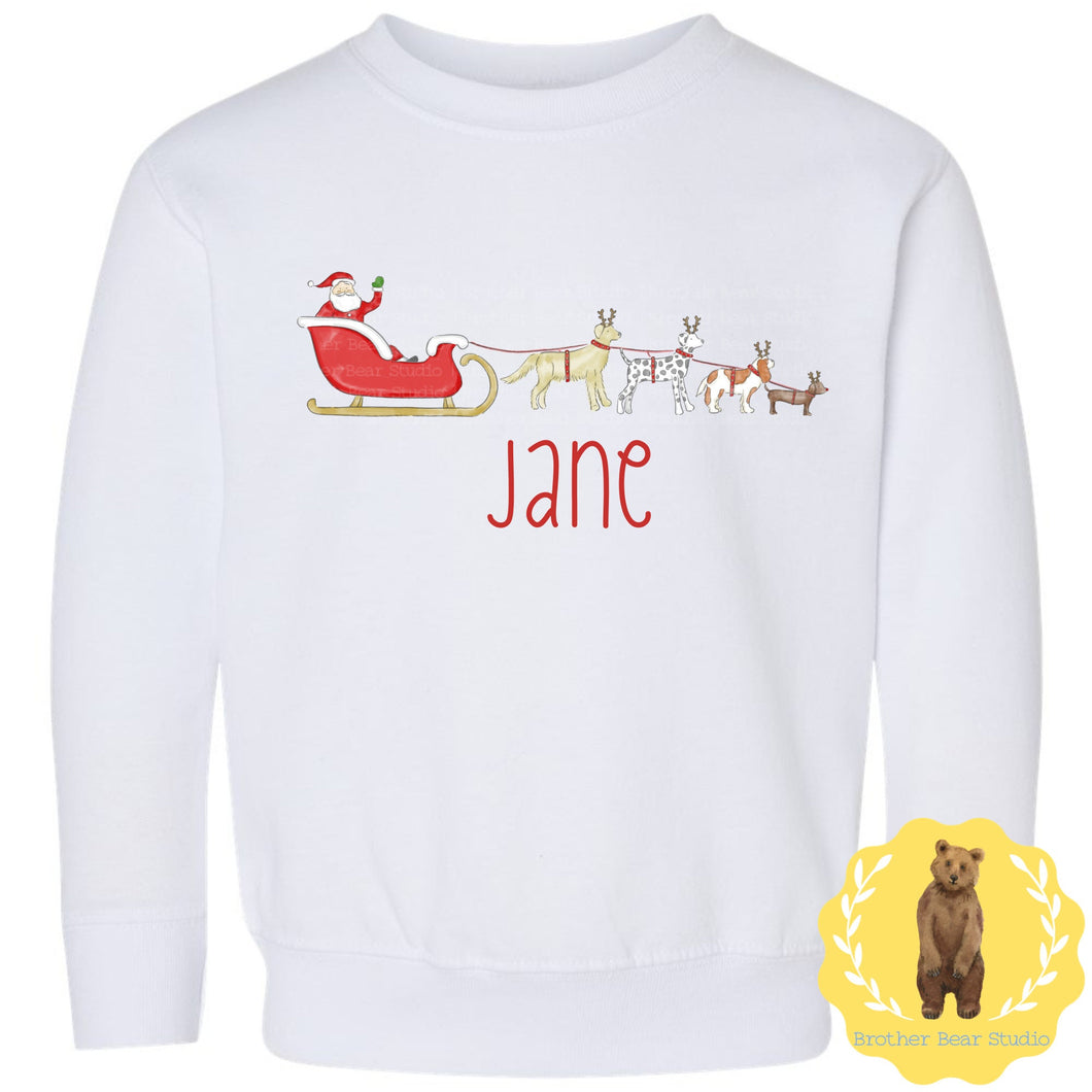 Santa's Helper Sweatshirt | Girls | Sweatshirt | Holiday | Puppy |