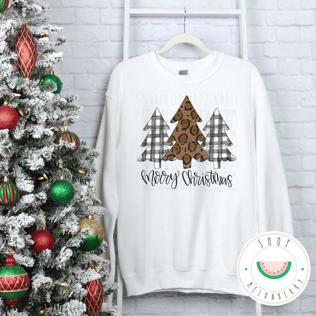Merry Christmas Tree Trio Sweatshirt